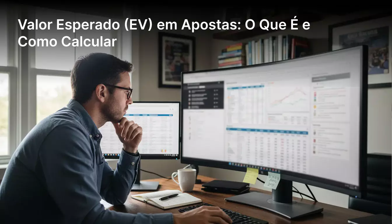 Pessoa analisando estatísticas e dados esportivos em computador