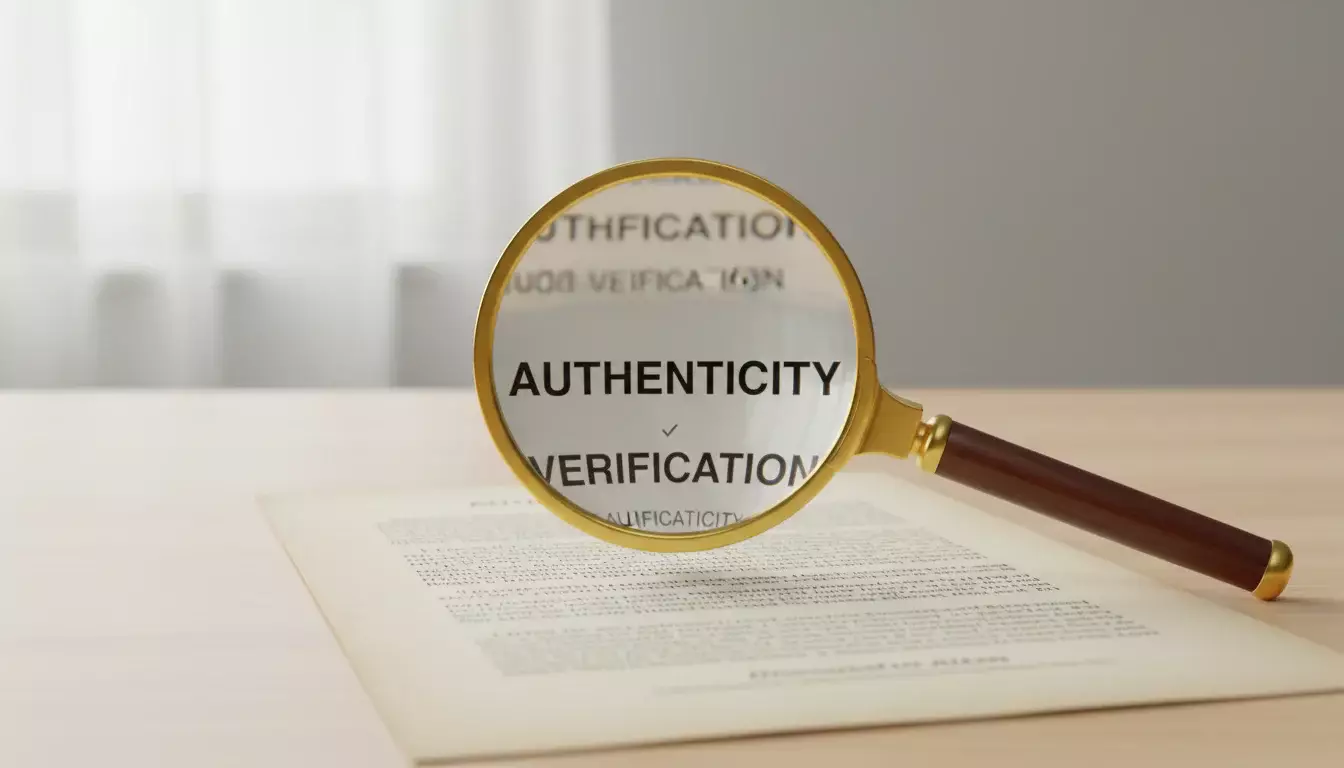 Lupa sobre documento impresso simbolizando verificação e análise