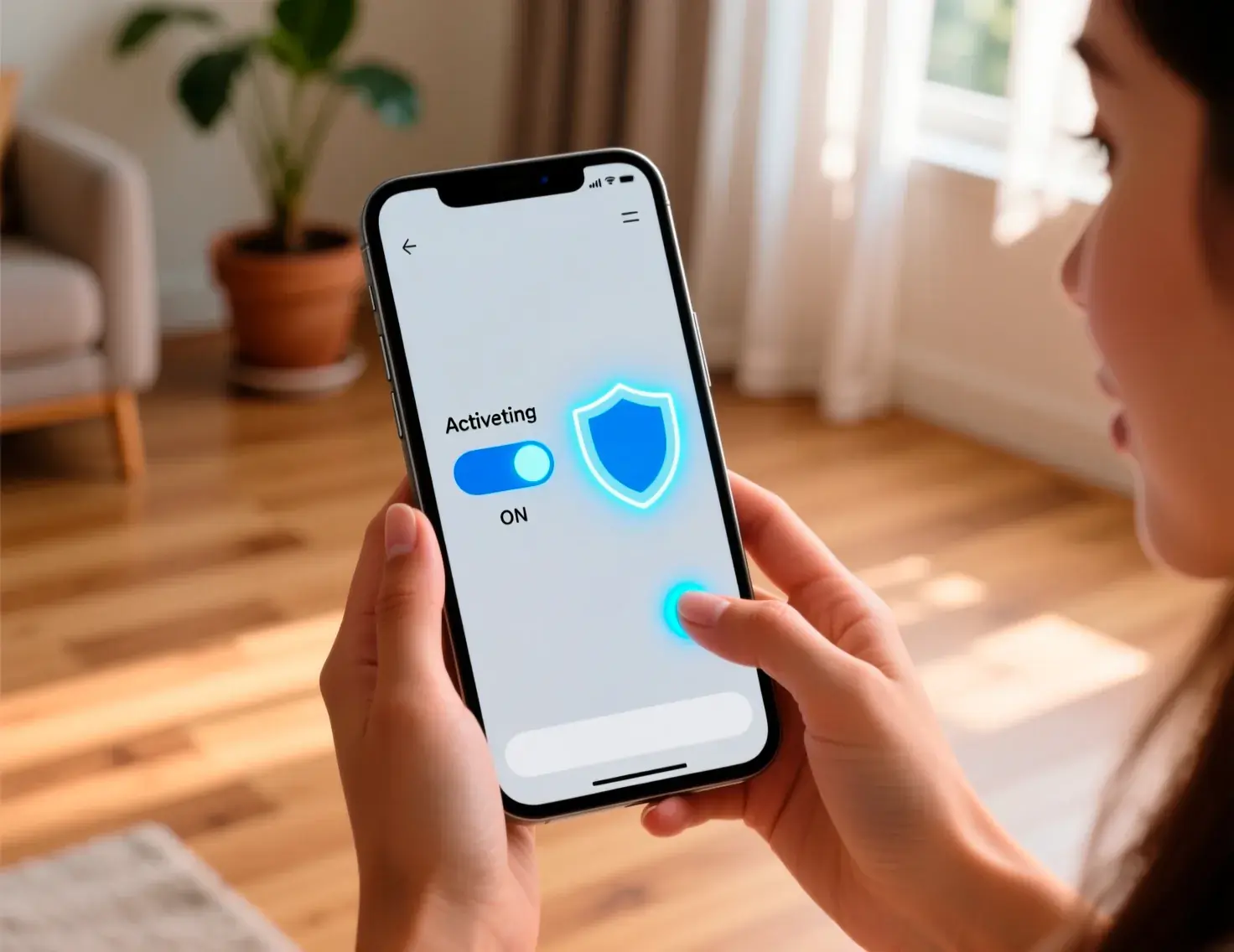 Smartphone mostrando ferramentas de autoexclusão e proteção ativadas