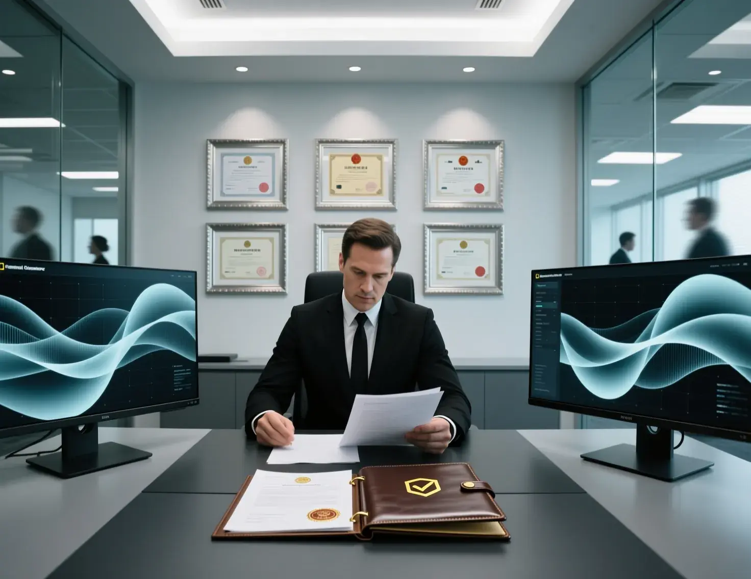 Profissional de compliance verificando documentos de licenciamento de operadores de apostas