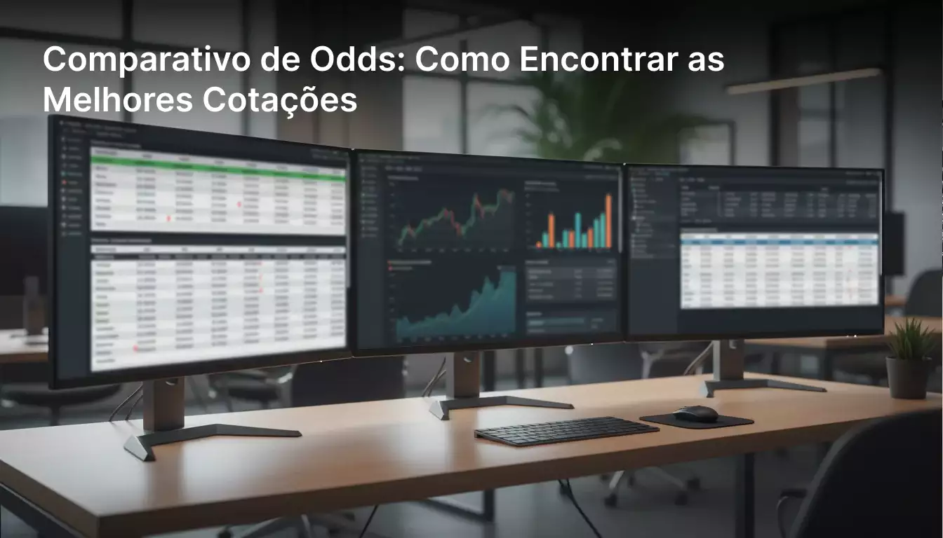 Múltiplas telas de computador exibindo dados comparativos