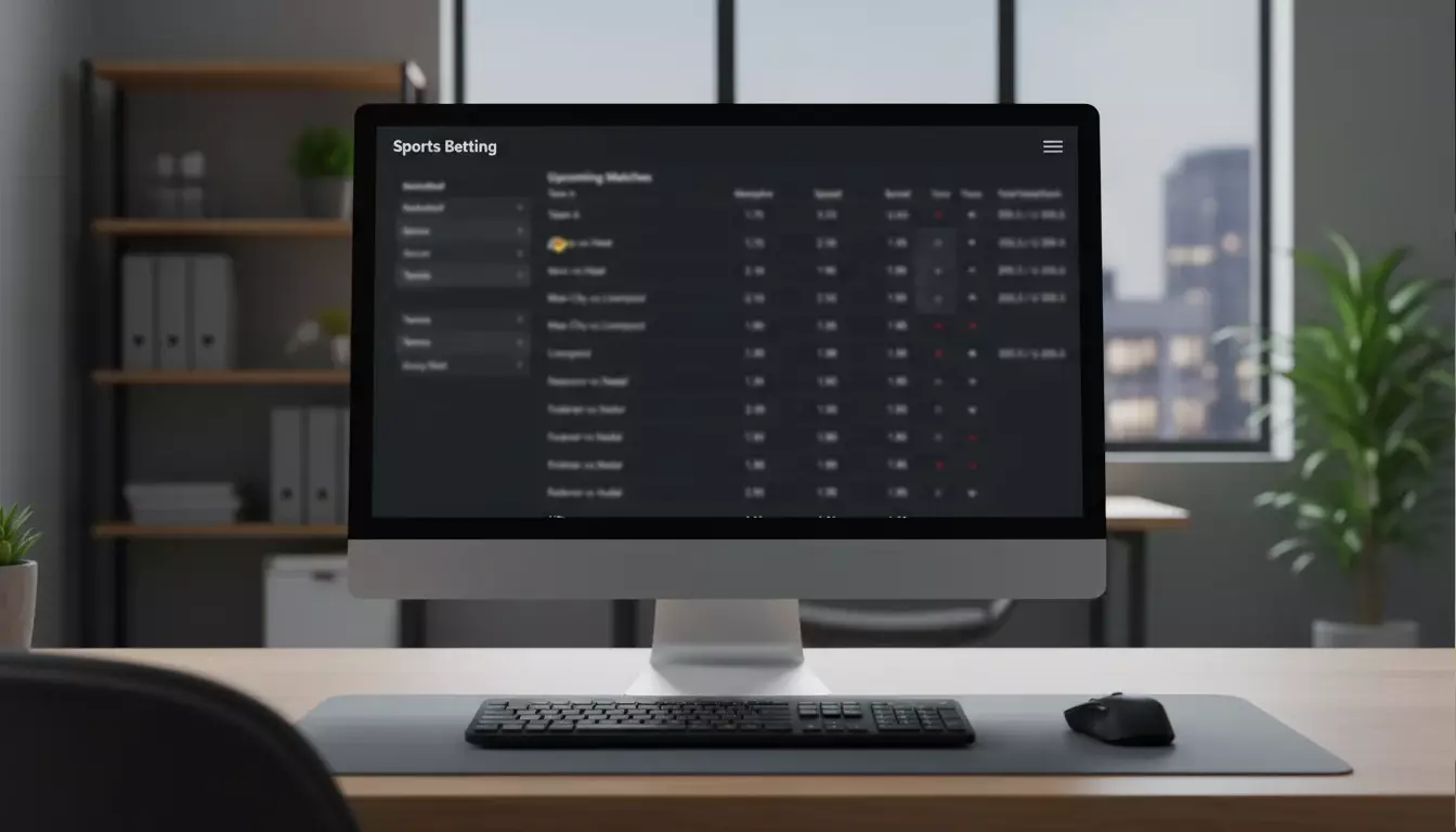 Tela de computador exibindo odds e cotações de apostas esportivas