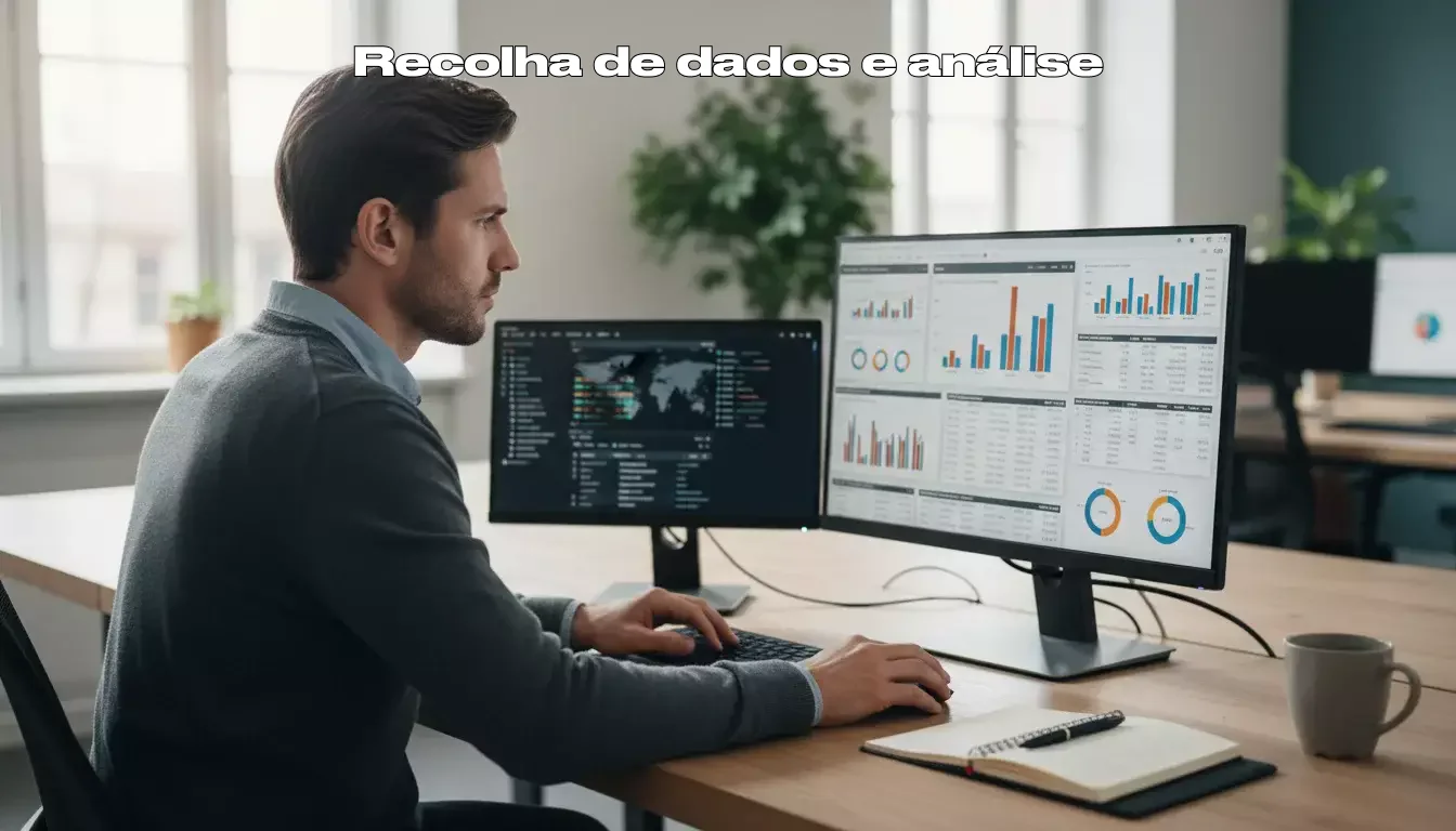 Pessoa concentrada analisando dados em tela de computador