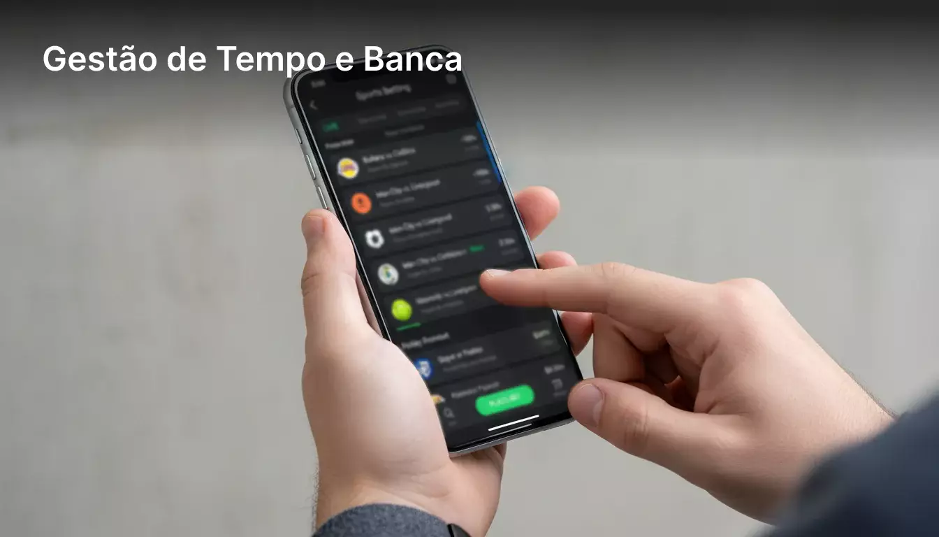 Pessoa usando aplicativo de apostas esportivas no smartphone