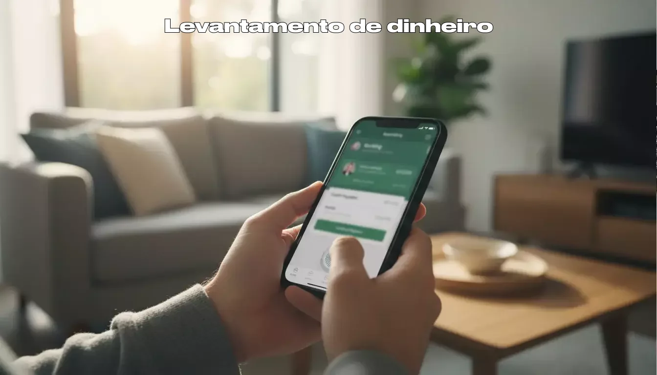 Pessoa realizando transação financeira pelo celular