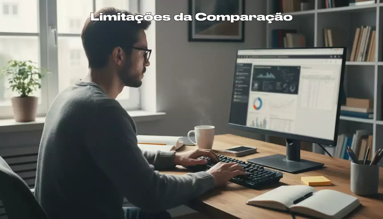 Pessoa usando computador para pesquisa e análise